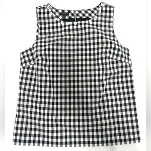 Talbots; 6P, Black and White Gingham Sleeveless Top